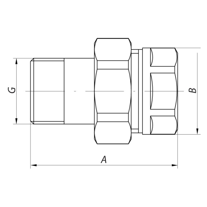 Згін американка (хром) 1/2 "прямий Koer KR.341.chr (KR2702) Згін американка (хром) 1/2 "прямий Koer KR.341.chr (KR2702)