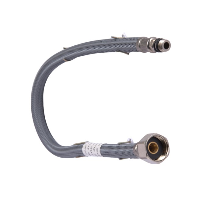 Шланг підключення короткий, коротка голка Qtap (500х13,5х13,5) для змішувачів для раковини Vlasta New, Evia, Tern, Gemini QT50013513549683 Шланг підключення короткий, коротка голка Qtap (500х13,5х13,5) для змішувачів для раковини Vlasta New, Evia, Tern, Gemini QT50013513549683