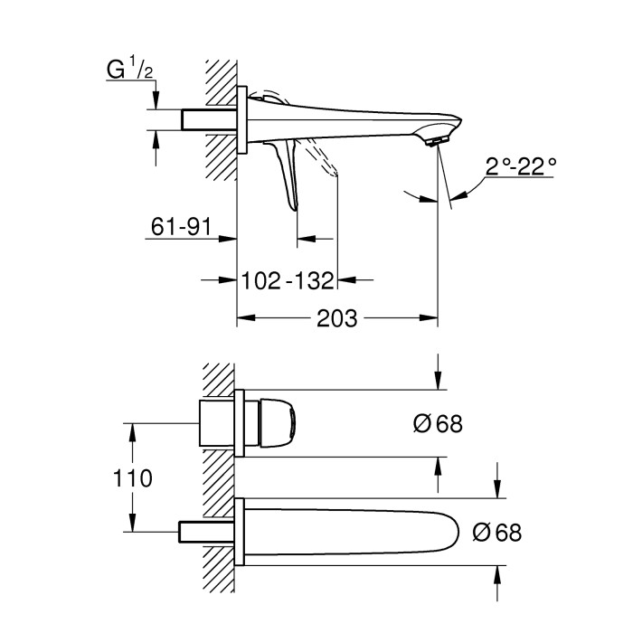 Змішувач для раковини прихованого монтажу Grohe Eurostyle (19571003) Змішувач для раковини прихованого монтажу Grohe Eurostyle (19571003)