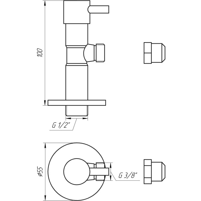 Кран напівобертовий кутовий з цангою SOLOMON 1/2″х 3/8″ Lazer 7076 ( 2 шт.) Кран напівобертовий кутовий з цангою SOLOMON 1/2″х 3/8″ Lazer 7076 ( 2 шт.)