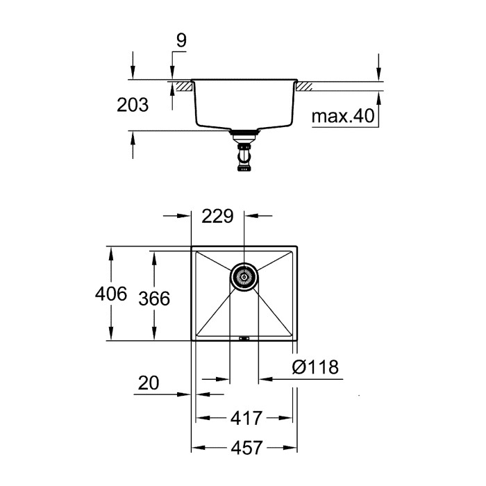 Композитна мийка для кухні Grohe K700U (31653AP0) Композитна мийка для кухні Grohe K700U (31653AP0)