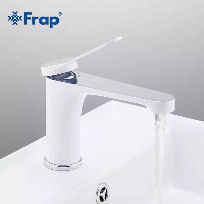 Змішувач для умивальника Frap F1045, білий/хром Змішувач для умивальника Frap F1045, білий/хром