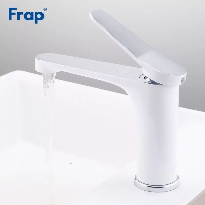 Змішувач для умивальника Frap F1045, білий/хром Змішувач для умивальника Frap F1045, білий/хром