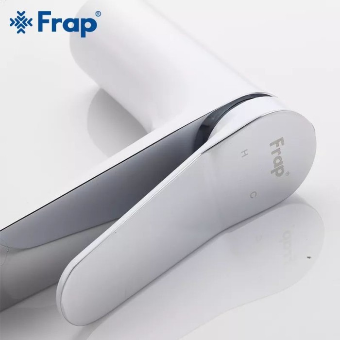 Змішувач для умивальника Frap F1045, білий/хром Змішувач для умивальника Frap F1045, білий/хром