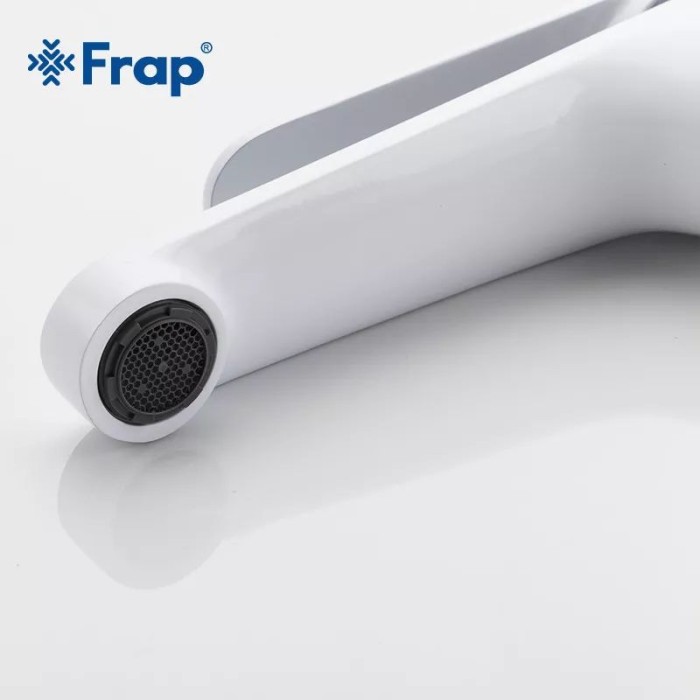 Змішувач для умивальника Frap F1045, білий/хром Змішувач для умивальника Frap F1045, білий/хром