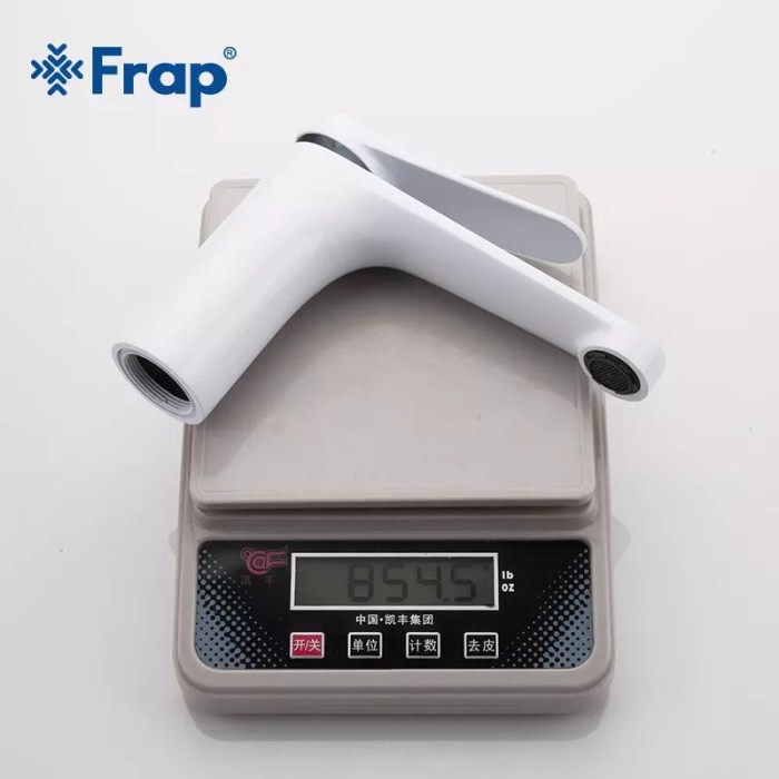 Змішувач для умивальника Frap F1045, білий/хром Змішувач для умивальника Frap F1045, білий/хром