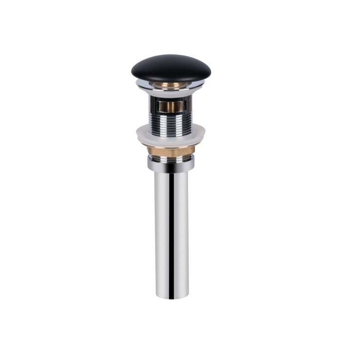 Донний клапан для раковини Qtap PU03O 225х70х70 Matt black з переливом Донний клапан для раковини Qtap PU03O 225х70х70 Matt black з переливом