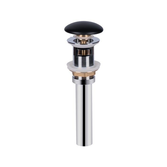Донний клапан для раковини Qtap PU03O 225х70х70 Matt black з переливом Донний клапан для раковини Qtap PU03O 225х70х70 Matt black з переливом