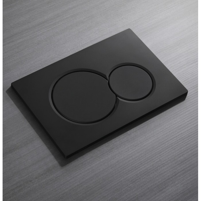 Панель змиву Koer KT-0601-05 240x160x10mm пластикова, кнопка кругла (колір чорний матовий) (KR5176) Панель змиву Koer KT-0601-05 240x160x10mm пластикова, кнопка кругла (колір чорний матовий) (KR5176)
