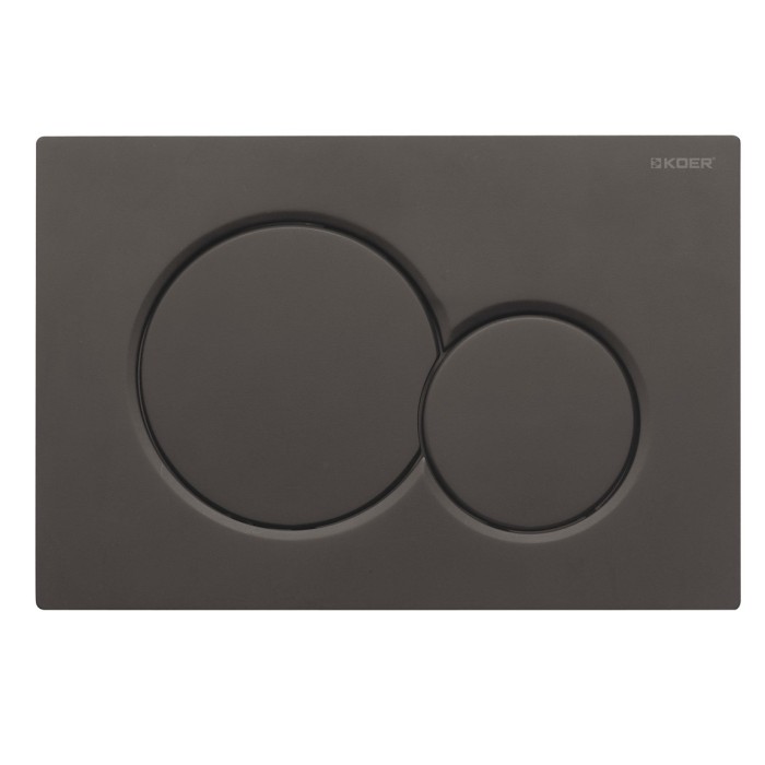 Панель змиву Koer KT-0601-05 240x160x10mm пластикова, кнопка кругла (колір чорний матовий) (KR5176) Панель змиву Koer KT-0601-05 240x160x10mm пластикова, кнопка кругла (колір чорний матовий) (KR5176)