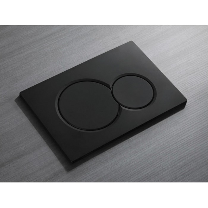 Панель змиву Koer KT-0601-05 240x160x10mm пластикова, кнопка кругла (колір чорний матовий) (KR5176) Панель змиву Koer KT-0601-05 240x160x10mm пластикова, кнопка кругла (колір чорний матовий) (KR5176)