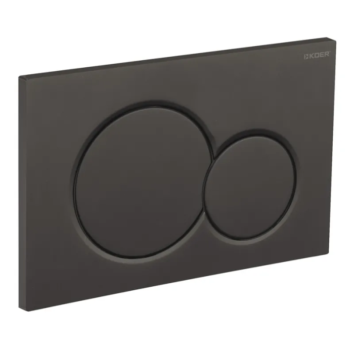 Панель змиву Koer KT-0601-05 240x160x10mm пластикова, кнопка кругла (колір чорний матовий) (KR5176) Панель змиву Koer KT-0601-05 240x160x10mm пластикова, кнопка кругла (колір чорний матовий) (KR5176)