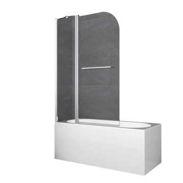 Шторки скляні на ванну Koer SR BS04-95x140-TR-01 прозоре скло 6мм, хром (KR5403)