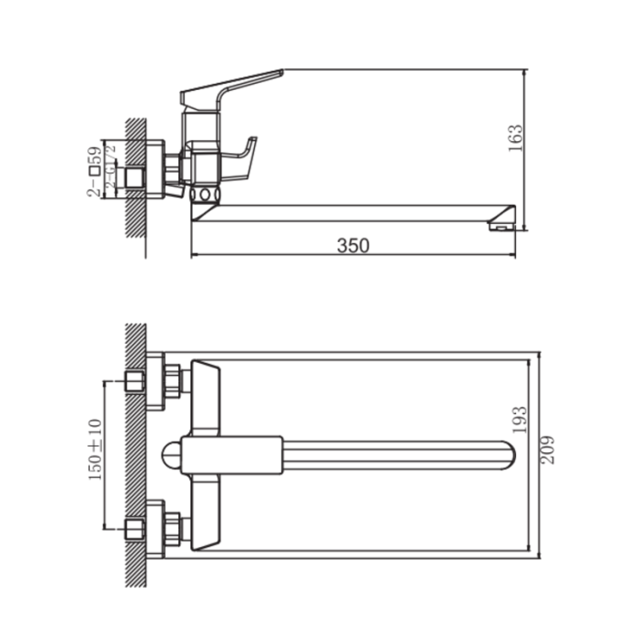 Змішувач для ванни Haiba Turin 006 Euro (HB9656) Змішувач для ванни Haiba Turin 006 Euro (HB9656)