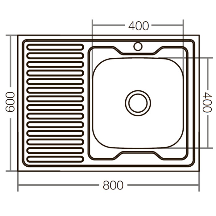 Кухонна мийка накладна ZerixZ8060R-04-160E (Satin) (ZX1619) Кухонна мийка накладна ZerixZ8060R-04-160E (Satin) (ZX1619)