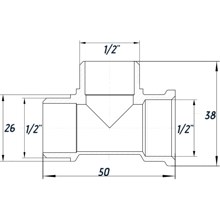 Трійник 1/2″ВЗЗ нікельований NT335S OPTIMUM Трійник 1/2″ВЗЗ нікельований NT335S OPTIMUM