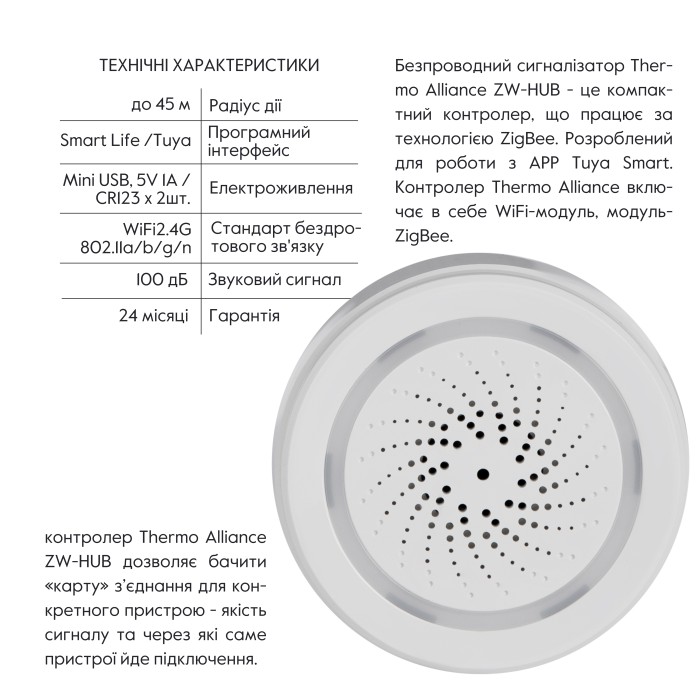 Thermo Alliance Бездротовий сигналізатор з WiFi WF-SLA Thermo Alliance Бездротовий сигналізатор з WiFi WF-SLA