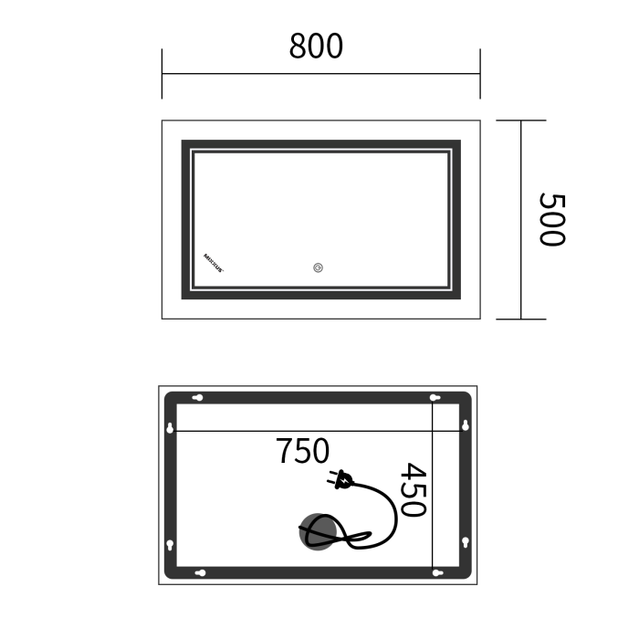Дзеркало Mixxus Premium QUADRO MR20-50x80-Reverse з Led Touch, Anti-fog, димером, регулятором яскравості (MP6620) Дзеркало Mixxus Premium QUADRO MR20-50x80-Reverse з Led Touch, Anti-fog, димером, регулятором яскравості (MP6620)