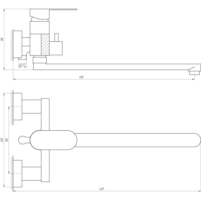 Змішувач для ванни TOPAZ BARTS TB 07116-H36 Змішувач для ванни TOPAZ BARTS TB 07116-H36