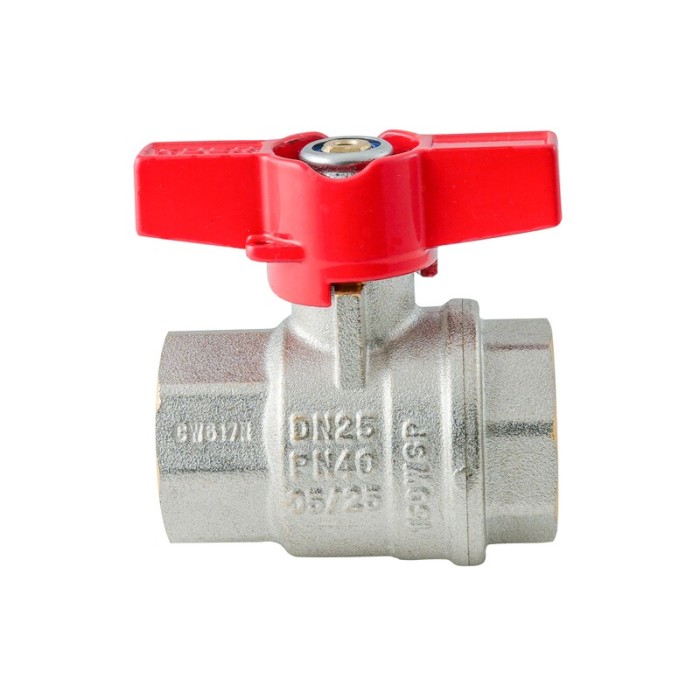 Кран кульовий ГГМ Koer Extreme KE.217-25 - 1" FF ручка "метелик" червона (KR5758) Кран кульовий ГГМ Koer Extreme KE.217-25 - 1" FF ручка "метелик" червона (KR5758)