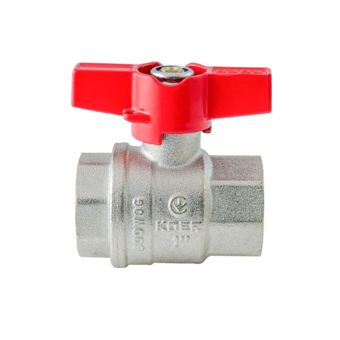 Кран кульовий ГГМ Koer Extreme KE.217-25 - 1" FF ручка "метелик" червона (KR5758) Кран кульовий ГГМ Koer Extreme KE.217-25 - 1" FF ручка "метелик" червона (KR5758)