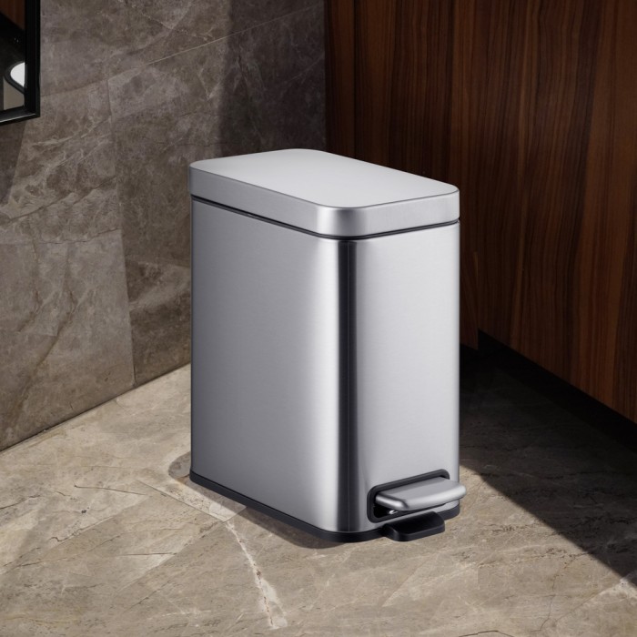 Відро для сміття з плавним закриттям прямокутне Mixxus Premium Quadro-TC0105 SS Color 5л колір нержавійка (MI7062) Відро для сміття з плавним закриттям прямокутне Mixxus Premium Quadro-TC0105 SS Color 5л колір нержавійка (MI7062)