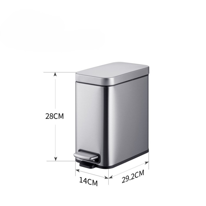 Відро для сміття з плавним закриттям прямокутне Mixxus Premium Quadro-TC0105 SS Color 5л колір нержавійка (MI7062) Відро для сміття з плавним закриттям прямокутне Mixxus Premium Quadro-TC0105 SS Color 5л колір нержавійка (MI7062)