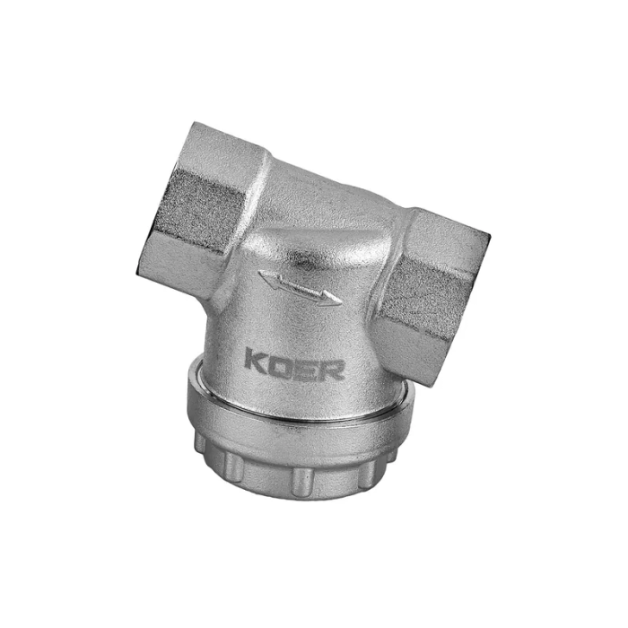 Фільтр грубої очистки Koer KR.F03-1.N - 1" універсальний нікельований (KR5473) Фільтр грубої очистки Koer KR.F03-1.N - 1" універсальний нікельований (KR5473)