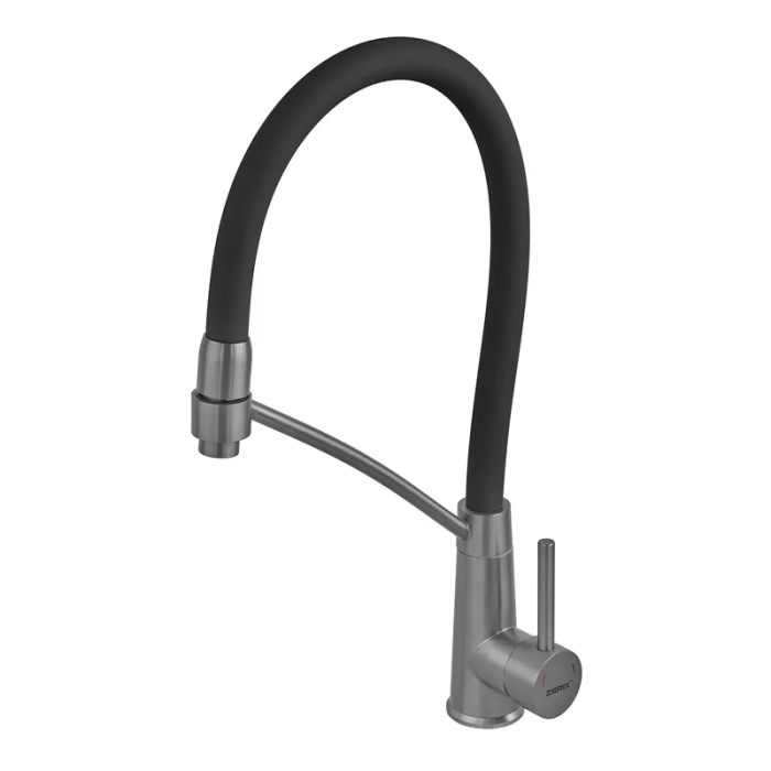 Змішувач для кухні з силіконовим виливом Zerix FUL-017 Graphite Refl.Black з нерж. сталі SUS304 (кол.графіт) (ZX5995) Змішувач для кухні з силіконовим виливом Zerix FUL-017 Graphite Refl.Black з нерж. сталі SUS304 (кол.графіт) (ZX5995)