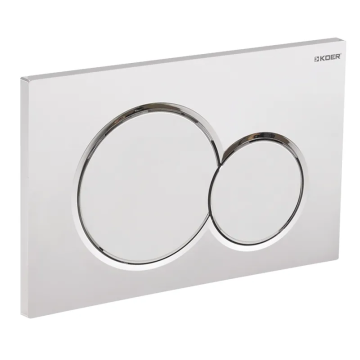 Панель змиву Koer KT-0601-01 240x160x10mm пластикова, кнопка кругла (колір хром) (KR5174)