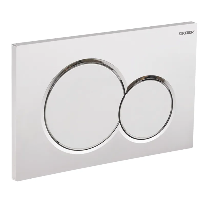 Панель змиву Koer KT-0601-01 240x160x10mm пластикова, кнопка кругла (колір хром) (KR5174) Панель змиву Koer KT-0601-01 240x160x10mm пластикова, кнопка кругла (колір хром) (KR5174)