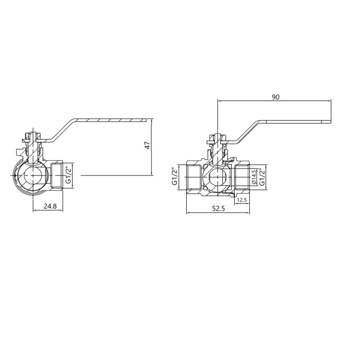 Кран кульовий Thermo Alliance Standart триходовий 1/2"ВВВ SD310W15 Кран кульовий Thermo Alliance Standart триходовий 1/2"ВВВ SD310W15