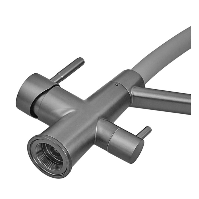 Змішувач для кухні з силіконовим виливом Zerix FUL-021 Graphite Refl.Gray з нерж. сталі SUS304 з виходом для пит.води (ZX6000) Змішувач для кухні з силіконовим виливом Zerix FUL-021 Graphite Refl.Gray з нерж. сталі SUS304 з виходом для пит.води (ZX6000)