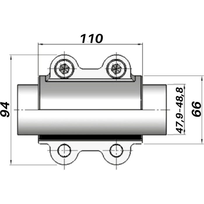 Ремонтний хомут DN40(47,9–48,8 мм) OBA AGAflex Ремонтний хомут DN40(47,9–48,8 мм) OBA AGAflex