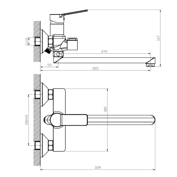 Змішувач для ванни Haiba Diana 006 (HB1016) Змішувач для ванни Haiba Diana 006 (HB1016)
