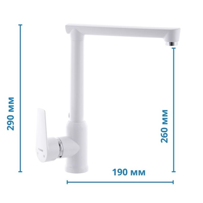 Змішувач для кухні Plamix Mario-017 White (без підводки) (PM0557) Змішувач для кухні Plamix Mario-017 White (без підводки) (PM0557)