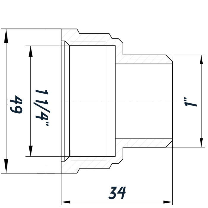 Перехідник редукційний 1 1/4″х1″ВЗ нікельований восьмигранний NK653O OPTIMUM Перехідник редукційний 1 1/4″х1″ВЗ нікельований восьмигранний NK653O OPTIMUM