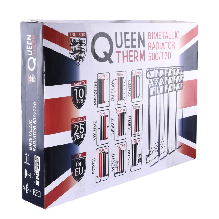Радіатор біметалевий секційний QUEEN THERM 500/120 (кратно 10) Радіатор біметалевий секційний QUEEN THERM 500/120 (кратно 10)