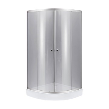 Lidz Набор: Душевая кабина Latwa SC90x90.SAT.LOW.DGR, полукруглая, стекло тонированное 4 мм + Душевой поддон Kapielka ST90x90x14