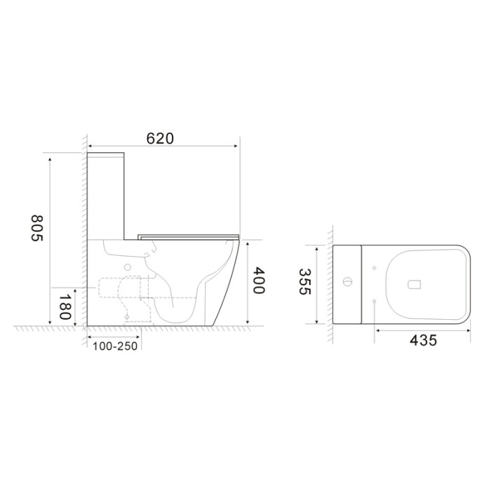 Бачок до унітазу-компакту Mixxus Quadro-0404-T1 Tank 660х360х820 зі зливною арматурою (MI8315) Бачок до унітазу-компакту Mixxus Quadro-0404-T1 Tank 660х360х820 зі зливною арматурою (MI8315)