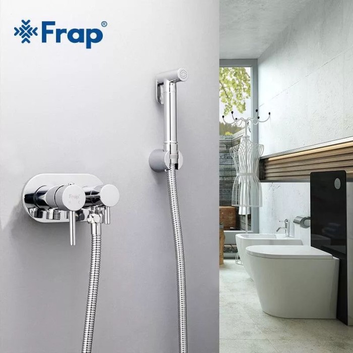 Гігієнічний душ Frap F7508 з приладовим краном 1/2", хром Гігієнічний душ Frap F7508 з приладовим краном 1/2", хром
