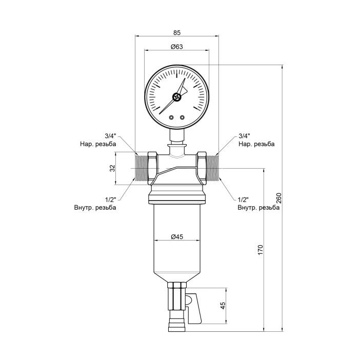 Фільтр самопромивний Icma 1/2" №750 Фільтр самопромивний Icma 1/2" №750