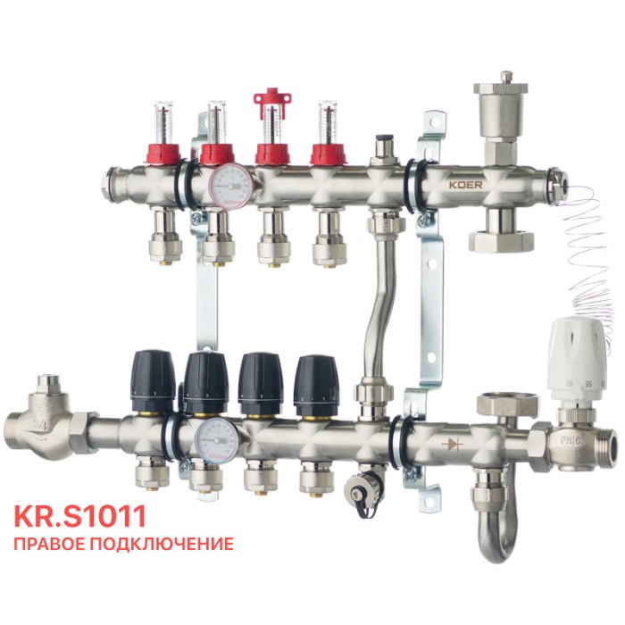 Колектор з вбудованим зміш. вузлом Koer KR.S1011-4 1 "х4 SUS304 і євроконус 3/4-16 (KR2927) Колектор з вбудованим зміш. вузлом Koer KR.S1011-4 1 "х4 SUS304 і євроконус 3/4-16 (KR2927)