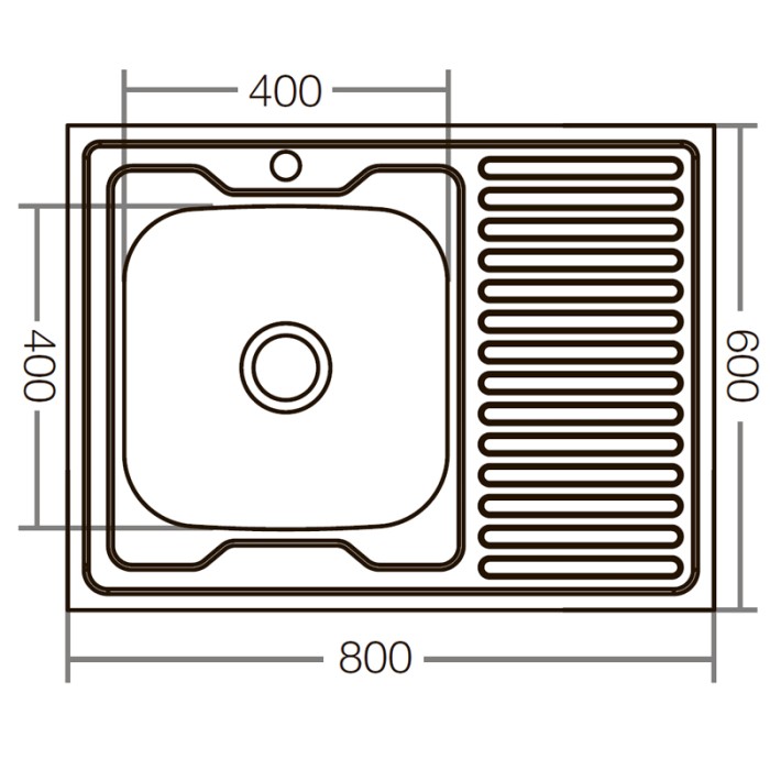 Кухонна мийка накладна Zerix Z8060L-04-160E (Satin) (ZX1618) Кухонна мийка накладна Zerix Z8060L-04-160E (Satin) (ZX1618)