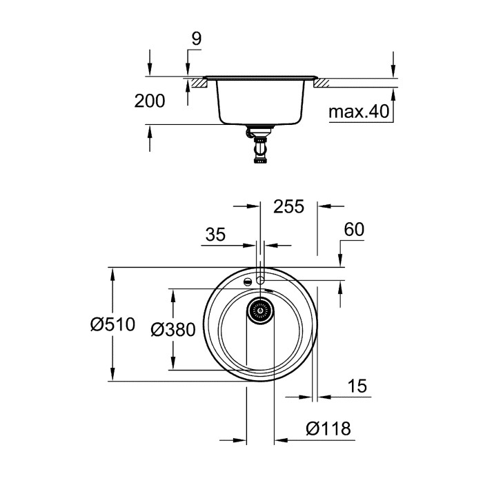 Композитна мийка для кухні Grohe K200 (31656AT0) Композитна мийка для кухні Grohe K200 (31656AT0)