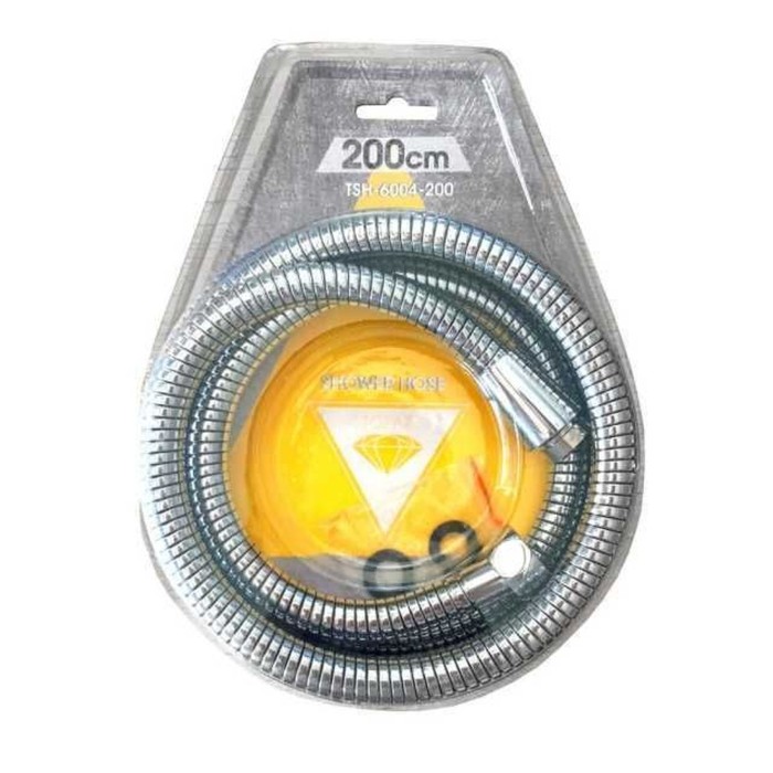 Шланг для душу TOPAZ TSH-6004-200 хром 200см посилений рухома гайка, Blister Шланг для душу TOPAZ TSH-6004-200 хром 200см посилений рухома гайка, Blister