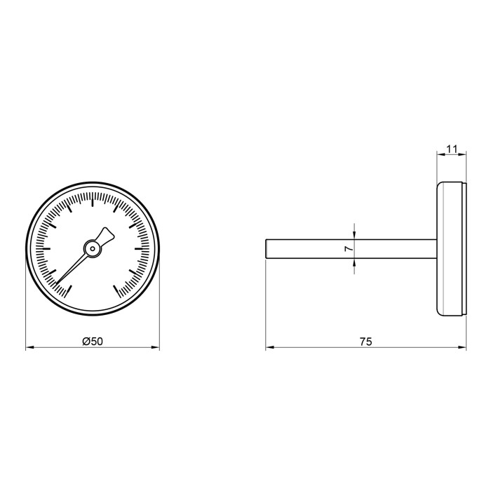 Термометр Icma 0-120°С для антиконденсаційного клапана №134 Термометр Icma 0-120°С для антиконденсаційного клапана №134
