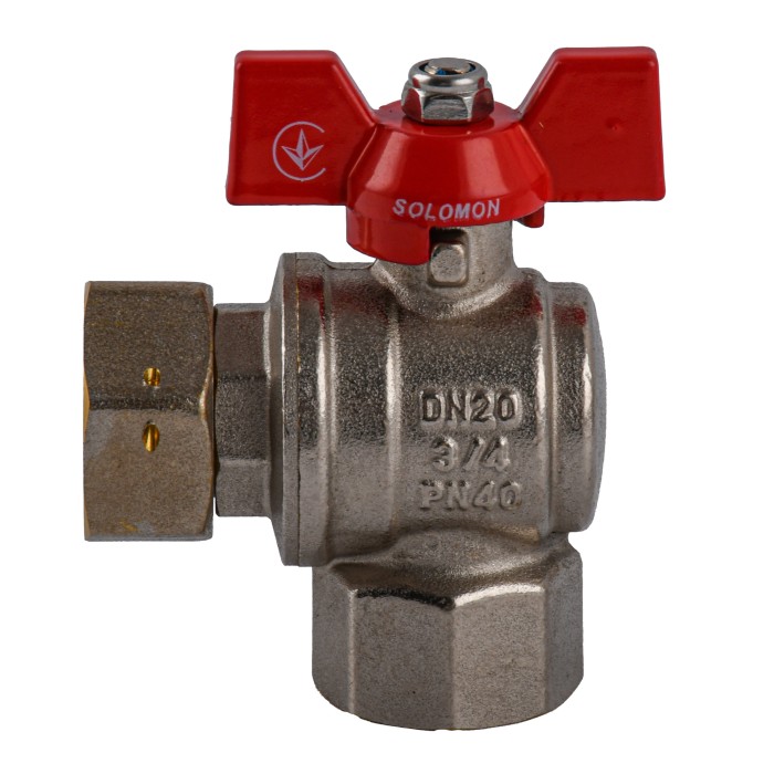 Кран кульовий кутовий з накидною гайкою SOLOMON 3/4″ ВВ PN40 (V3003-S) Кран кульовий кутовий з накидною гайкою SOLOMON 3/4″ ВВ PN40 (V3003-S)