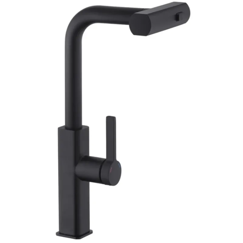 Змішувач для кухні з висувним виливом Mixxus Premium HAMMER 014 BLACK (MI6954)