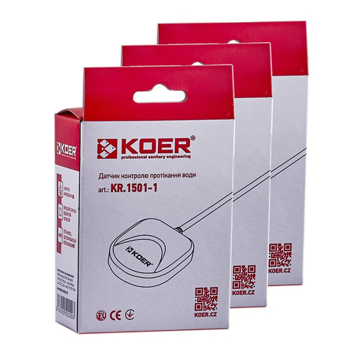 Датчик контролю протікання води Koer KR.1501-1 (довжина дроту 2 м) (KR5222) Датчик контролю протікання води Koer KR.1501-1 (довжина дроту 2 м) (KR5222)